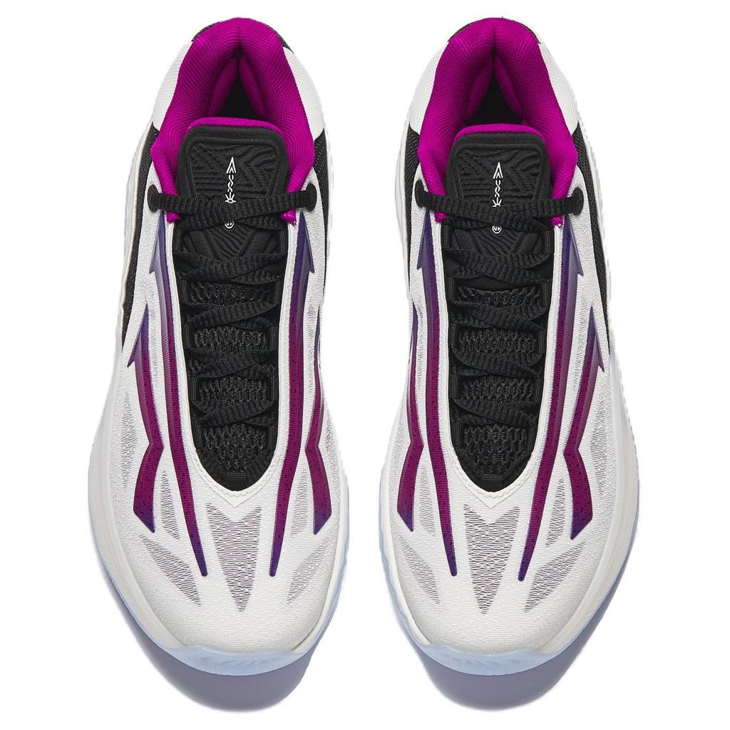 New Anta Shock Absorbers Slip Resistant Abrasion Resistant Low top Basketball Shoes Men's White Black Purple 912541114S-5