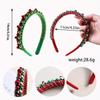 Festive Christmas Headband with Red & Green Beads,Golden Accents & Bell Charms -Wrapped Party Accessory for Holiday Celebrations