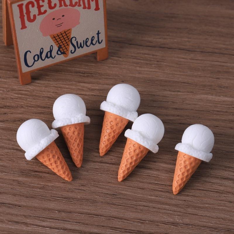 D Simulation Ice Cream Cone Resin Diy Pendant For Keychain Phone Chain