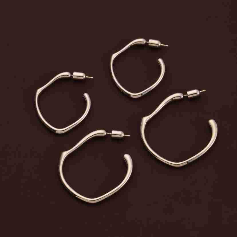 Chic Retro Irregular Earrings: High-End Silver Needle for Versatile Style
