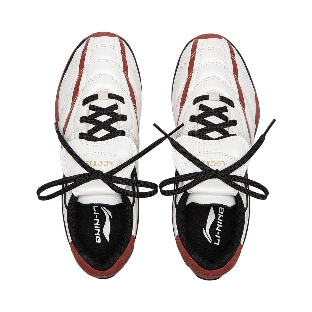 Li Ning Film Pulse Slip Resistant, Abrasion Resistant, Lightweight Low top Casual Shoes Women's Champagne White AGLV136-7