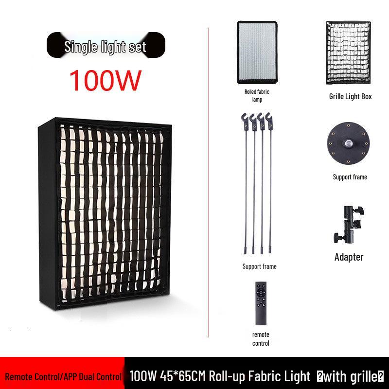 150W Rollable LED Fabric Soft Light for Photography and Live Broadcasts