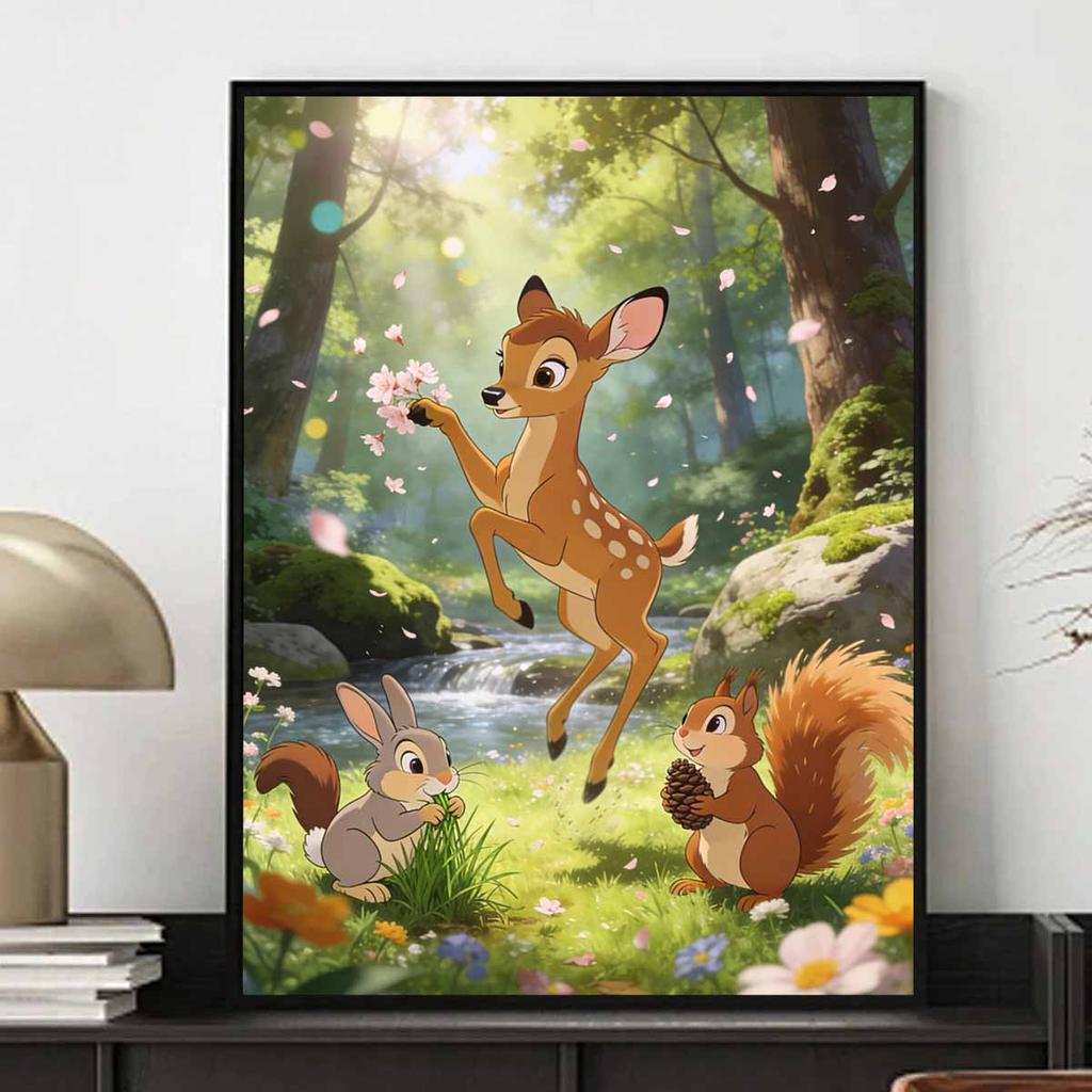 Disney 5D Diamond Painting Kit Bambi and Friends Home or Office Home Decor Art Diamond Painting Kit