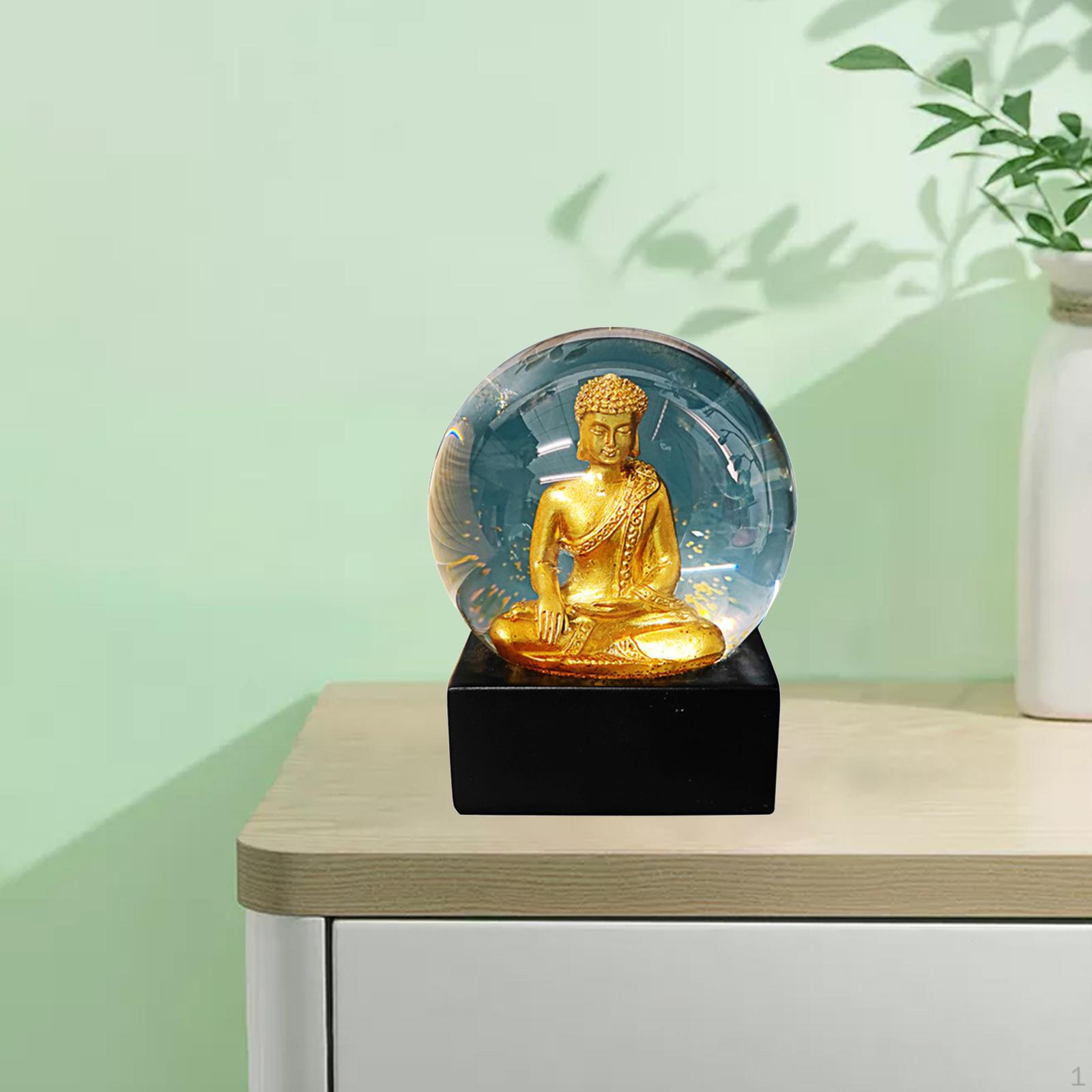 

BUDDHA STATUE - Ornaments for Home, Garden Shelf Ornament Figurine Room Decor Black base