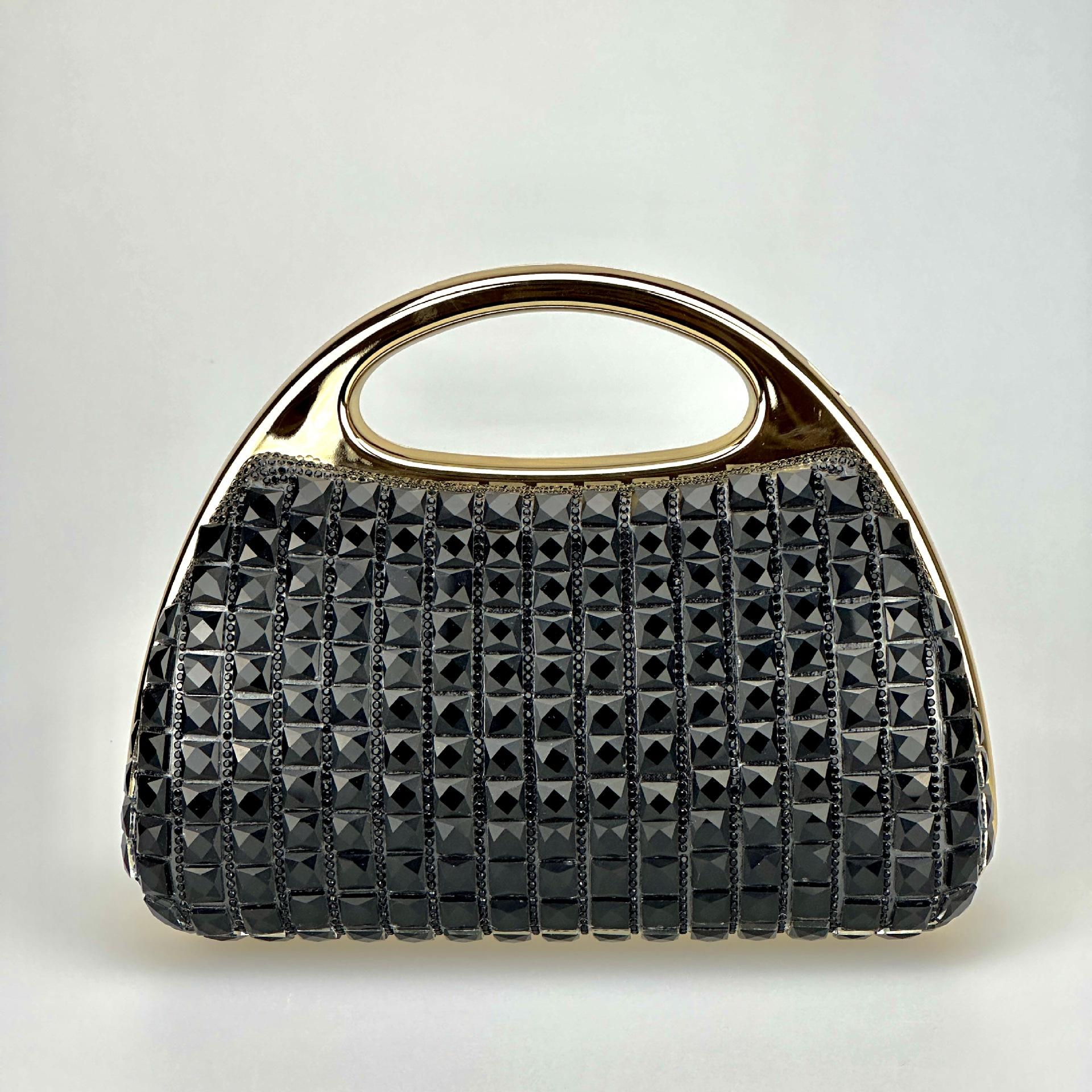 2025 New Diamond Magnetic Celebrity Fashion Party Banquet One Shoulder Crossbody Dinner чёрный