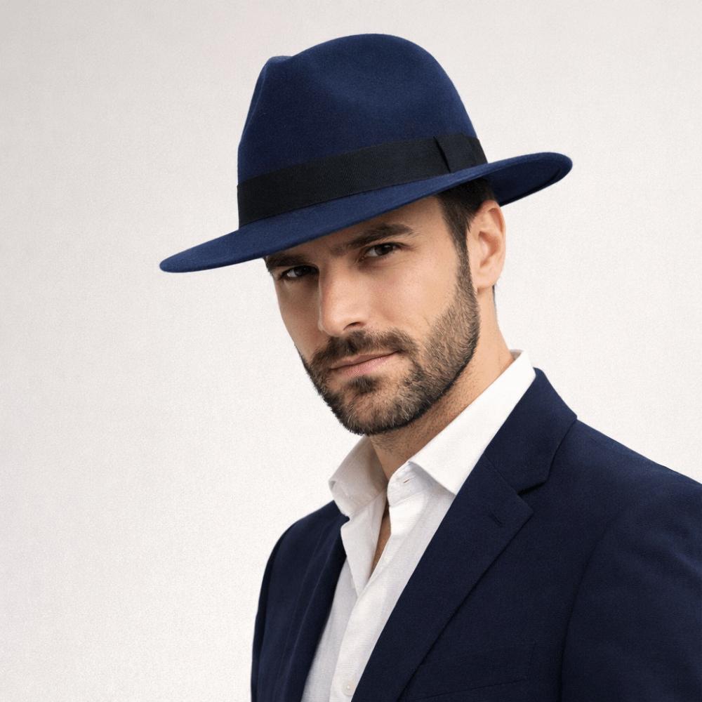 Solid Color Men's Felt Hat British Style Women Jazz Hat Woolen Flat Top Hat Church Events