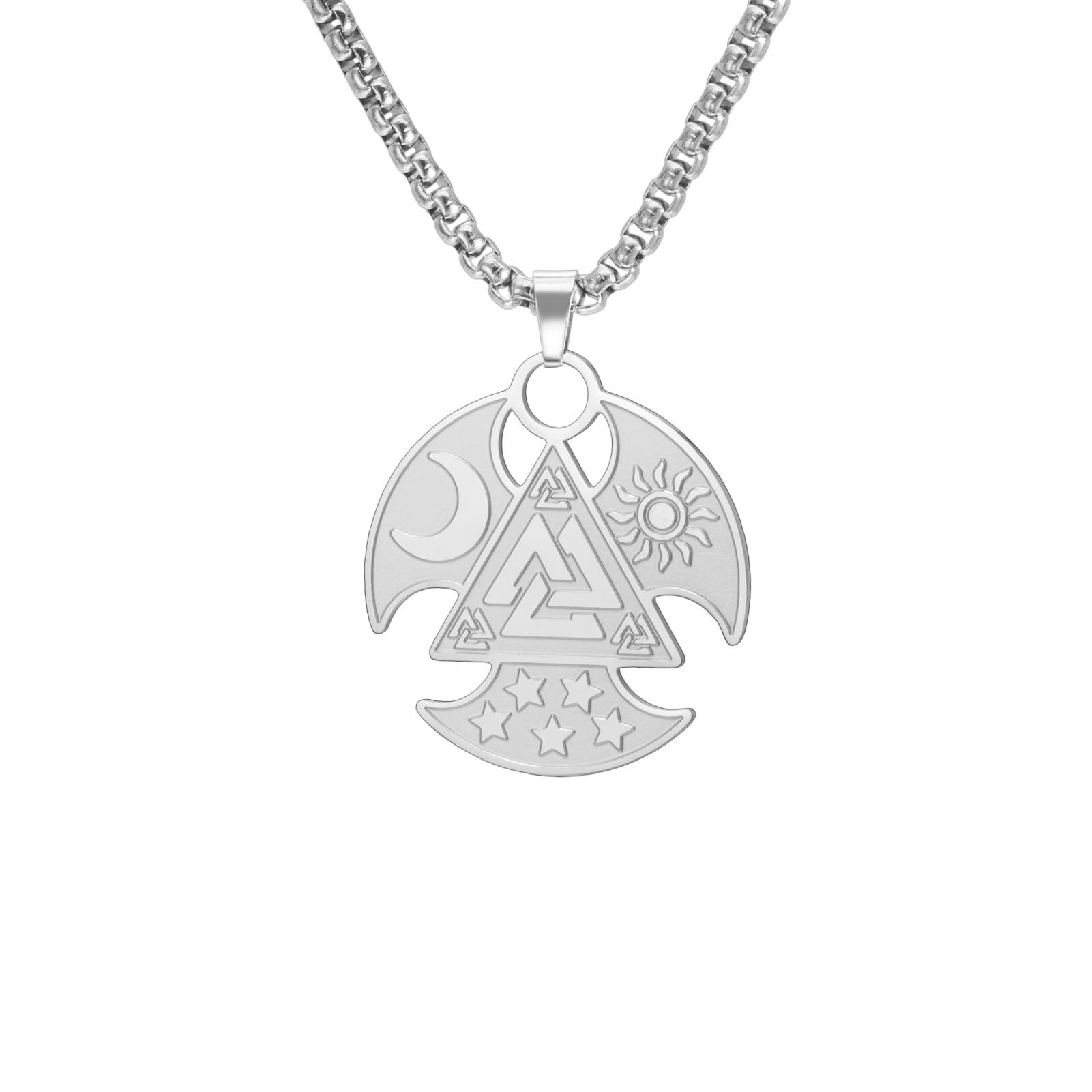 Норвежский Рунический Одина Ожерелье Символ Викингов Мифология Амулет Защиты Викканская Нержавеющая Сталь Ювелирное Изделие Подарок