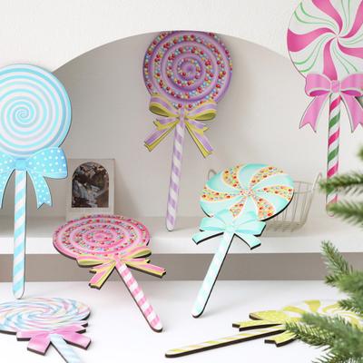 Christmas Lollipop Yard Sign Xmas Candy Lawn Sign Winter Holiday Lollipop Decoration for Indoor Outdoor Pathway Patio Decor