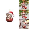 Cute Cat Acrylic Car Pendant With 2d Design For Auto Interior Decoration