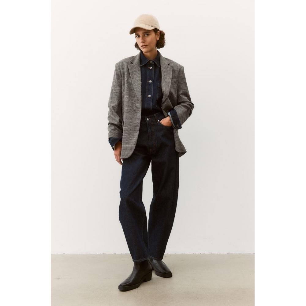 

H M loose fit jacket grey check
