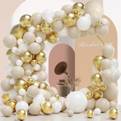 Wedding Balloon Arch Kit White Sand Gold Balloons Garland Bridal Shower Birthday Party Wedding Anniversary New Yaer Decoration