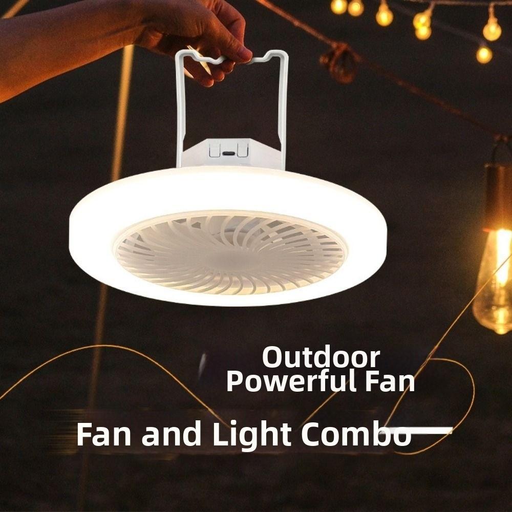 Energy Saving Camping Fan Light USB Rechargeable Hanging Fan  Lamp Electric Fan Night Lamp  Bedroom
