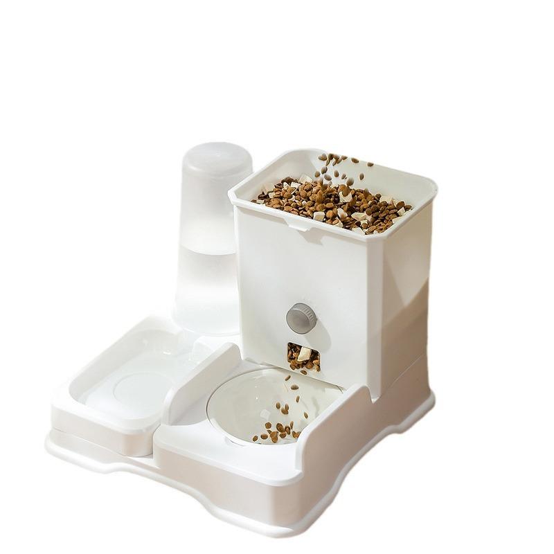 

Автоматический питьевой фонтанчик для кошек и собак, встроенный диспенсер для питьевой воды для кошек и домашних животных, двойная керамическая чаша большой емкости 30*30*25.5cm