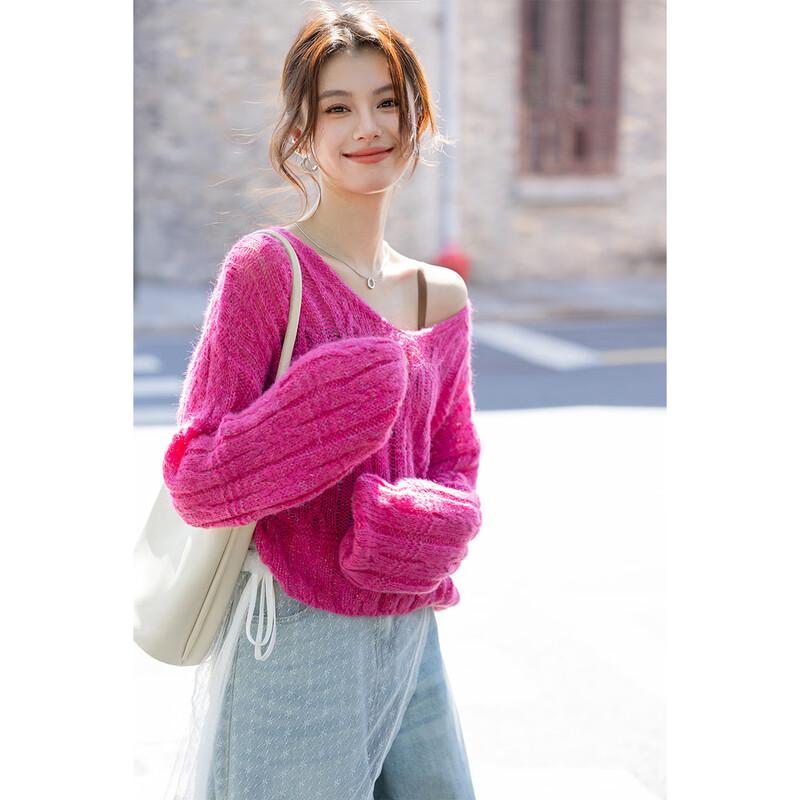 Mokana Women's Relaxed Soft Knit V-Neck Sweater