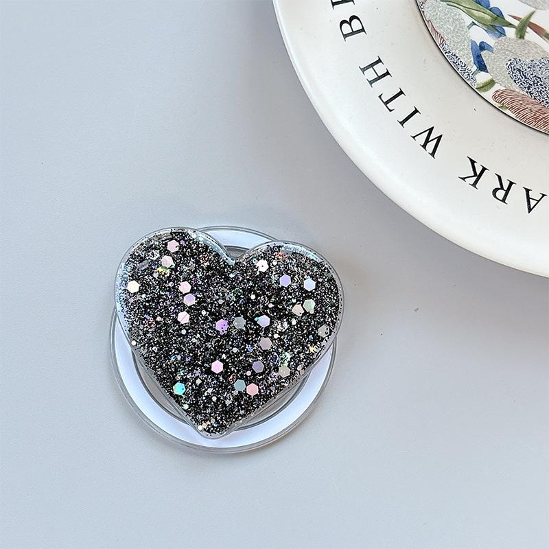 Sequin Glitter Love Magnetic Paste Mobile Phone Airbag Bracket Heart Ring Niche Girl Decoration