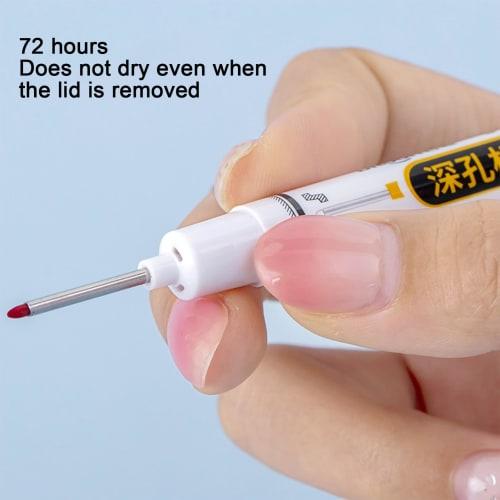 Deep Tip Marker, Deep Hole Marker | Waterproof Construction Pen | Construction - Marking Tool, Professional - Carpenter's Ink - 72-Hour Long Tip - Woo