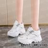 KISSOS Platform Sneakers with Perfect for and Outdoor Activities Size Women's Heels, Sports, Walking, Running, (Gray, 24.0cm (38))