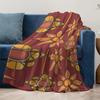 Vibrant African Kilimanjaro Pattern Throw Blanket Boho Decorative Bed Sofa Blanket Red Orange Geometric Design Throw Cover