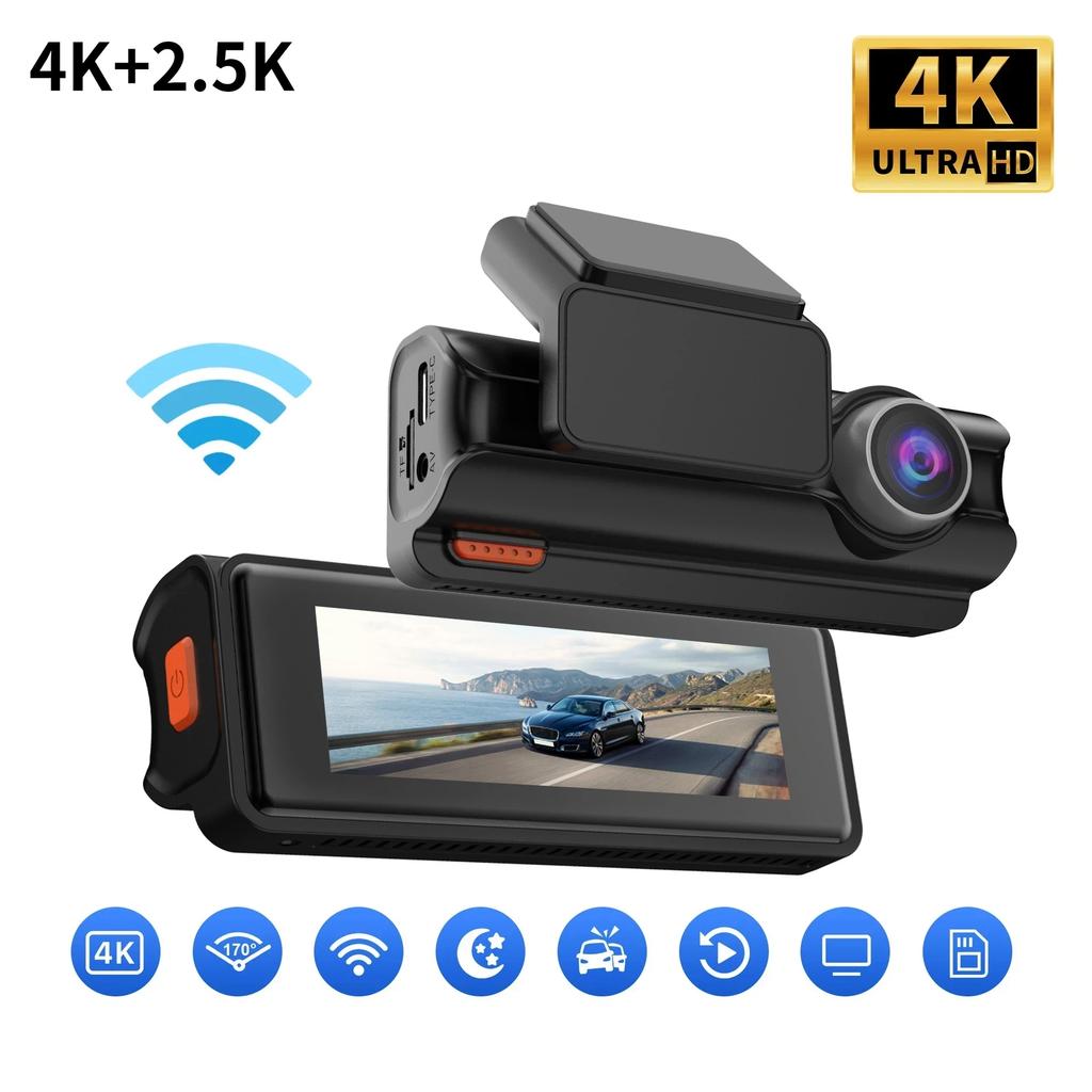 4K New Dash Cam, Dual Lens, WiFi, Car DVR, Front and Rear Recording, 4K+2.5K, Parking Monitor, G-Sensor, Loop Recording