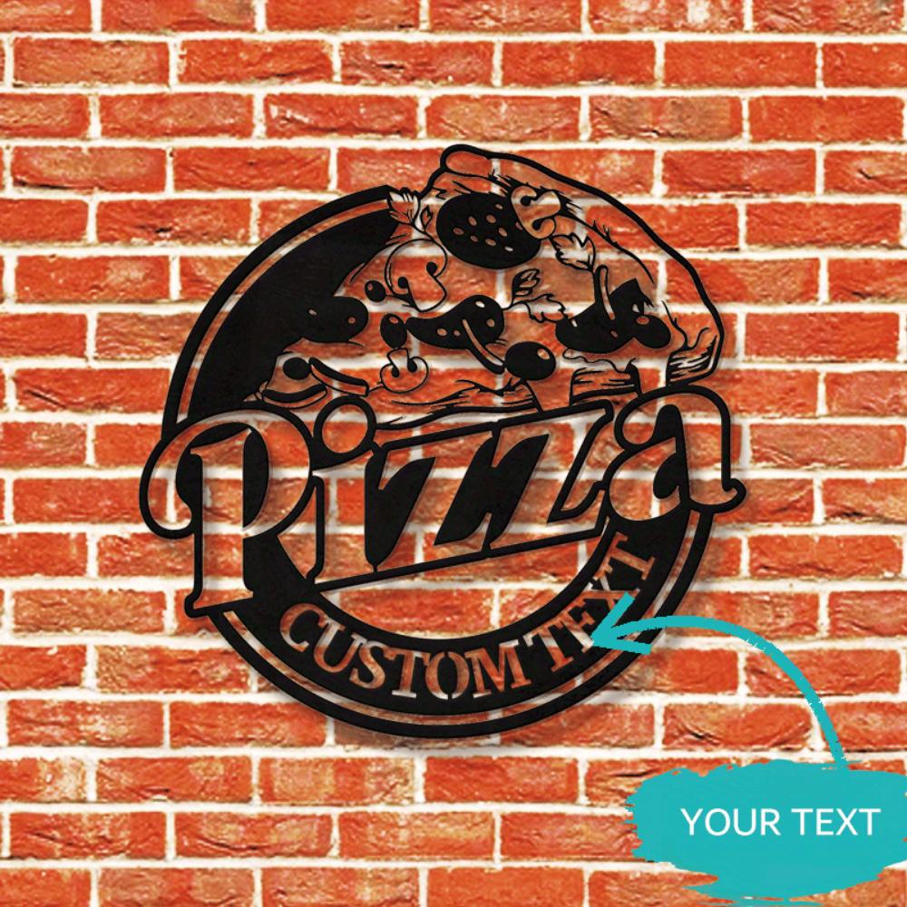 Pizza Metal Wall Art Outdoor Decor Italian Restaurant Tin Sign Custom