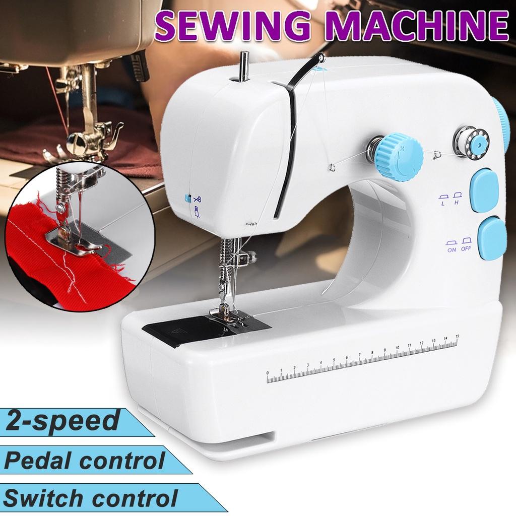 Mini Portable Sewing Machine Electric Household Crafting Mending Overlock with Presser Foot Pedal/Switch Control New