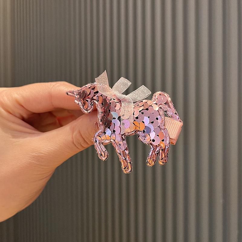 Colorful Sequined Unicorn Hair Clips for Girls – Korean Style Princess Headwear