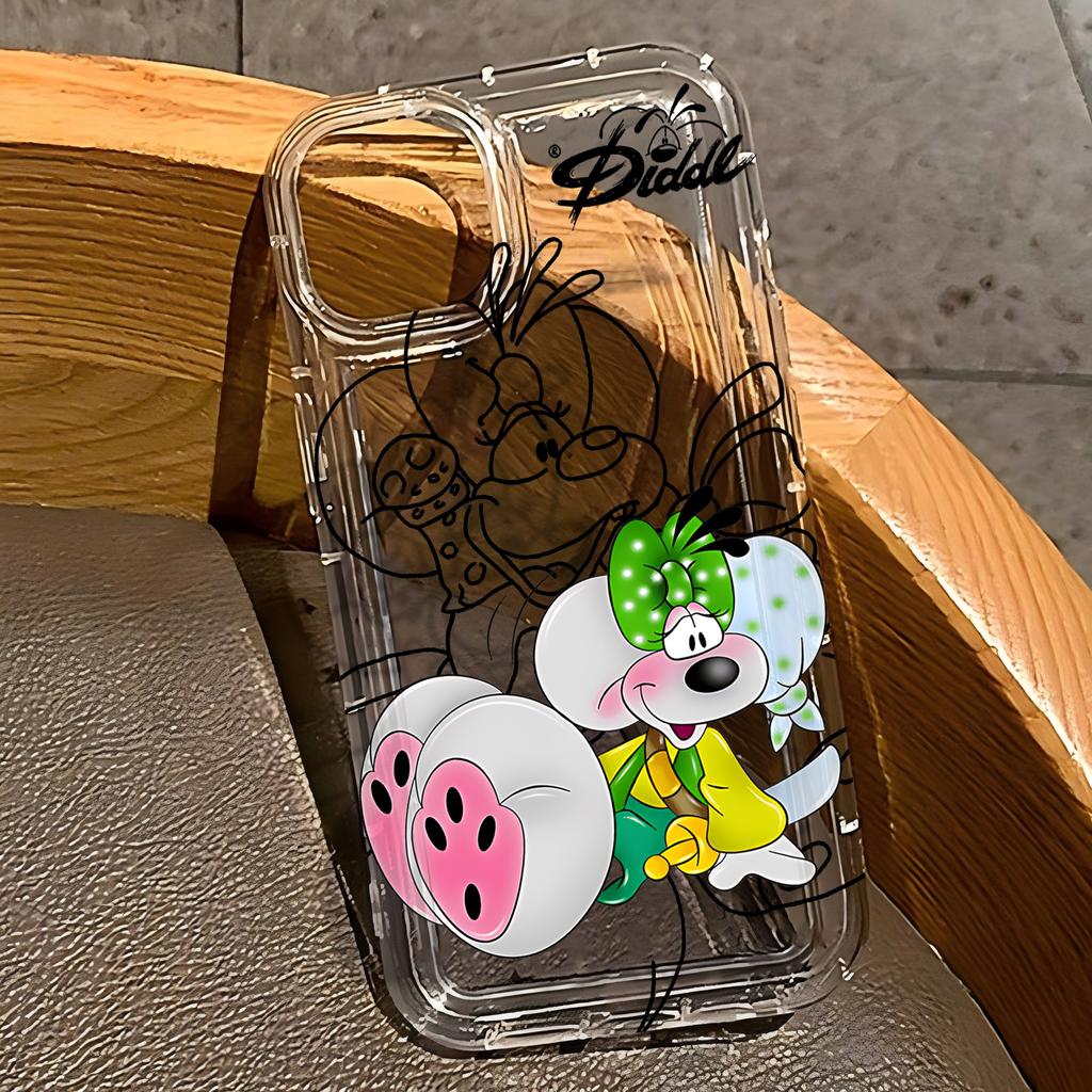 Cartoon D-Diddls Phone Case for iPhone 17 16e 16 15 14 13 12 11 Pro Max 7 8 Plus X XR XSMax Airbag Anti Fall Clear