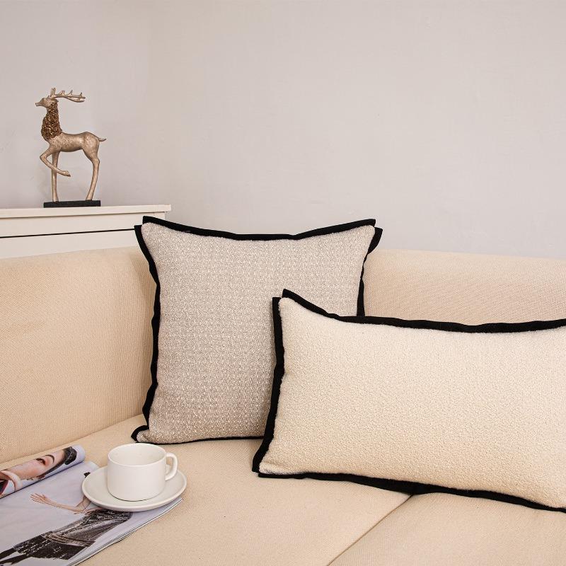 Geometric Wool-Blend Pillowcase for Living Room Sofa Cushion Cover A Stylish Comfort Indulgence