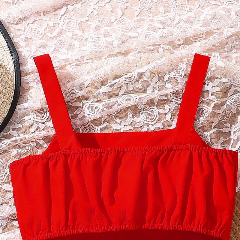 Dívčí módní set Léto Děti Sladká mašle Halter Dortová sukně Šortky Dvoudílný set