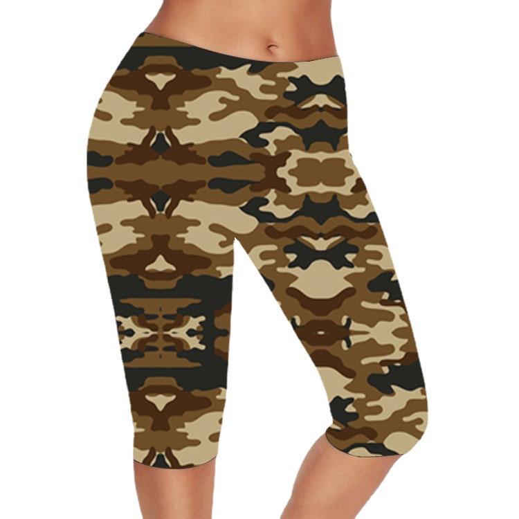 Women's Workout Capri Pants Leggings Yoga Shorts Fitness Exercise Running Tight Shorts