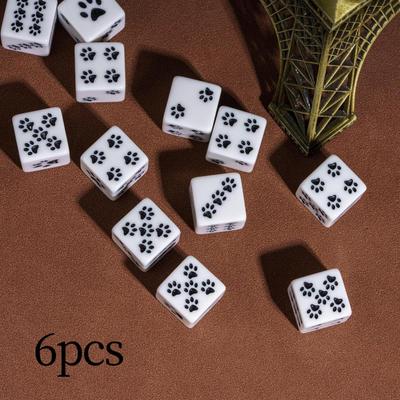 6 Piezas Dados de Seis Caras Fiesta de Club Juego de Mesa Entretenimiento Portátil Juguete Juegos Familiares Accesorios
