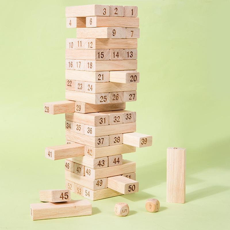 Solid Wood Stacking Blocks: Educational Parent-Child Puzzle Toy for Early Learning and Interactive Play