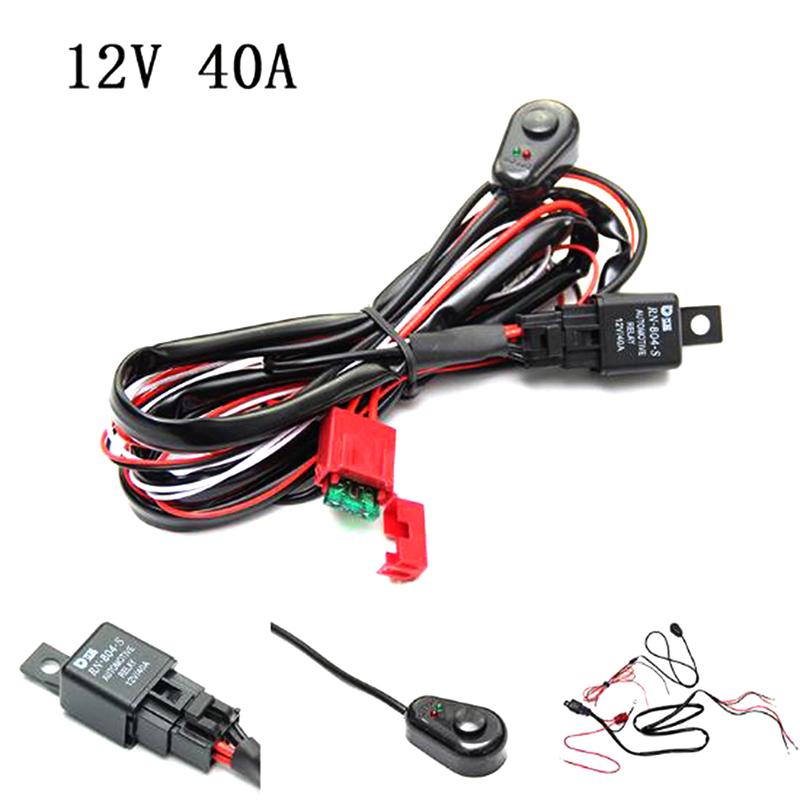New 1pc LED Work Light Bar Wiring Harness Control Switch Kit Offroad 12V 40A CarLamp
