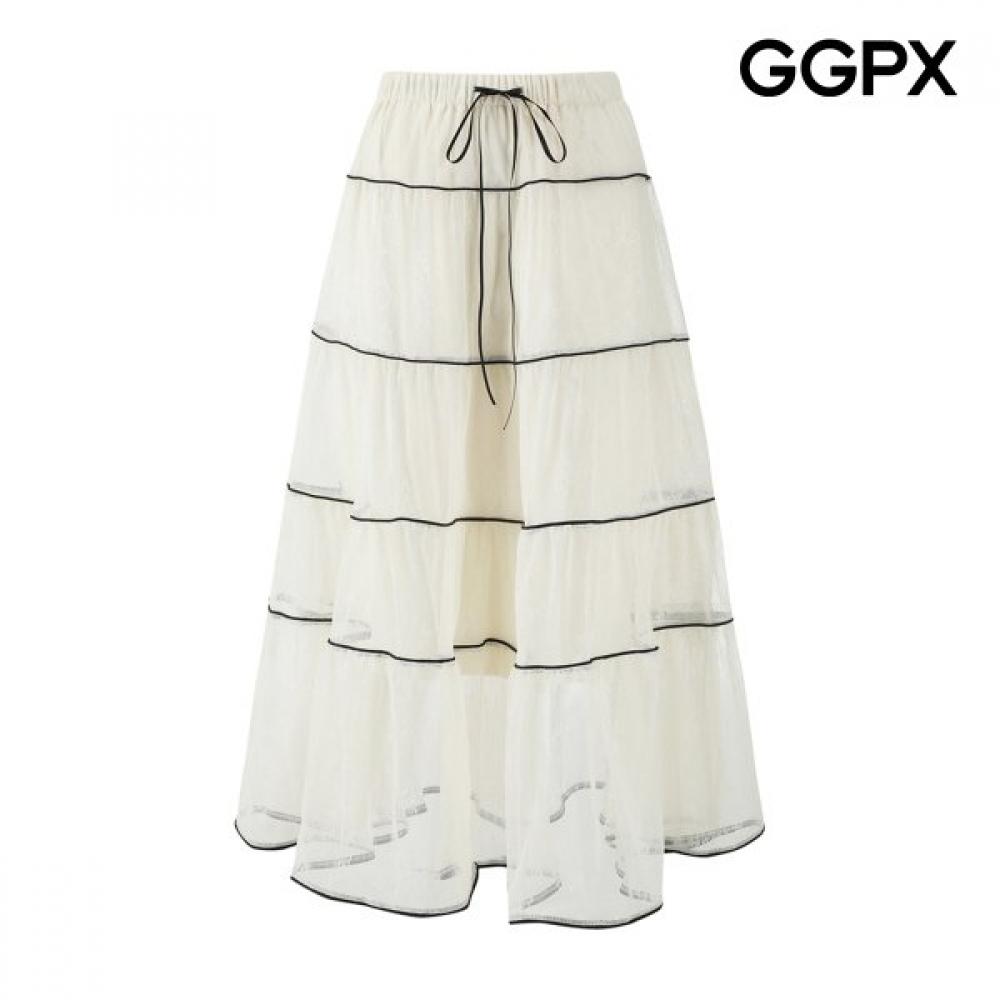 Line Tiered Chiffon Skirt Gq2sk008f creamy/F