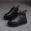 Damen Retro High-Top Schuhe mit Fleecefutter, dicker Sohle und Schnürung