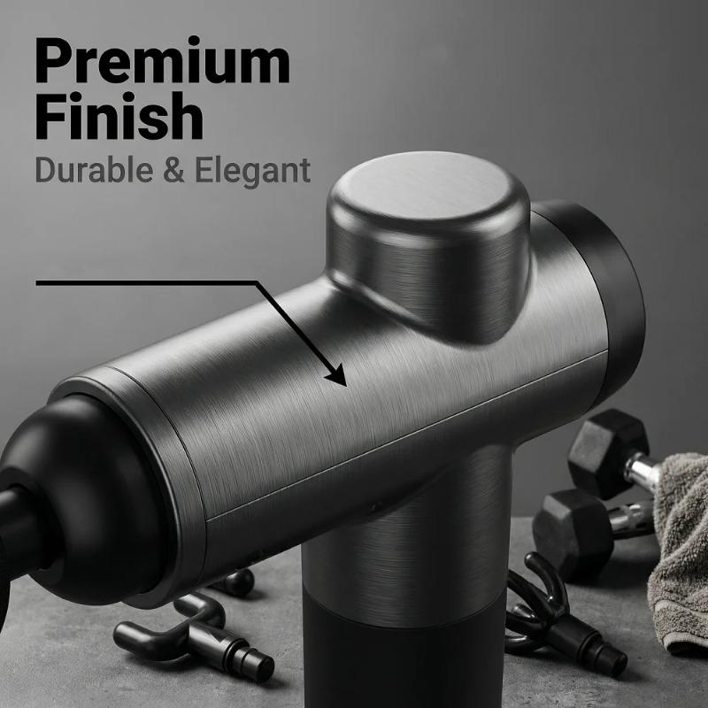 Muscle Recovery Massage Gun 8 Speed Levels and Attachments Portable Deep Tissue Percussion Massager for Pain Relief