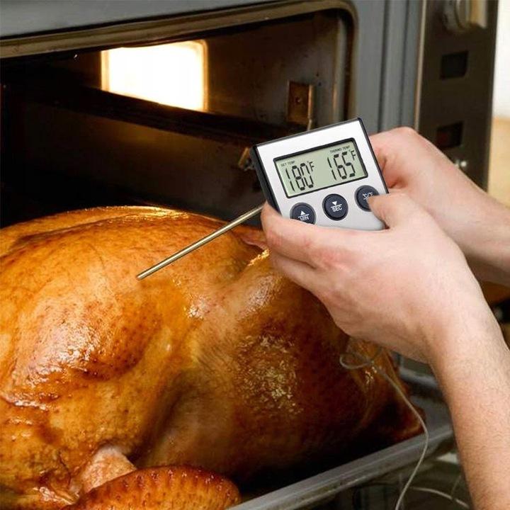 Termometr Do Piekarnika Wędzarni Termostat Grill Mięsa Sonda Timer Minutnik