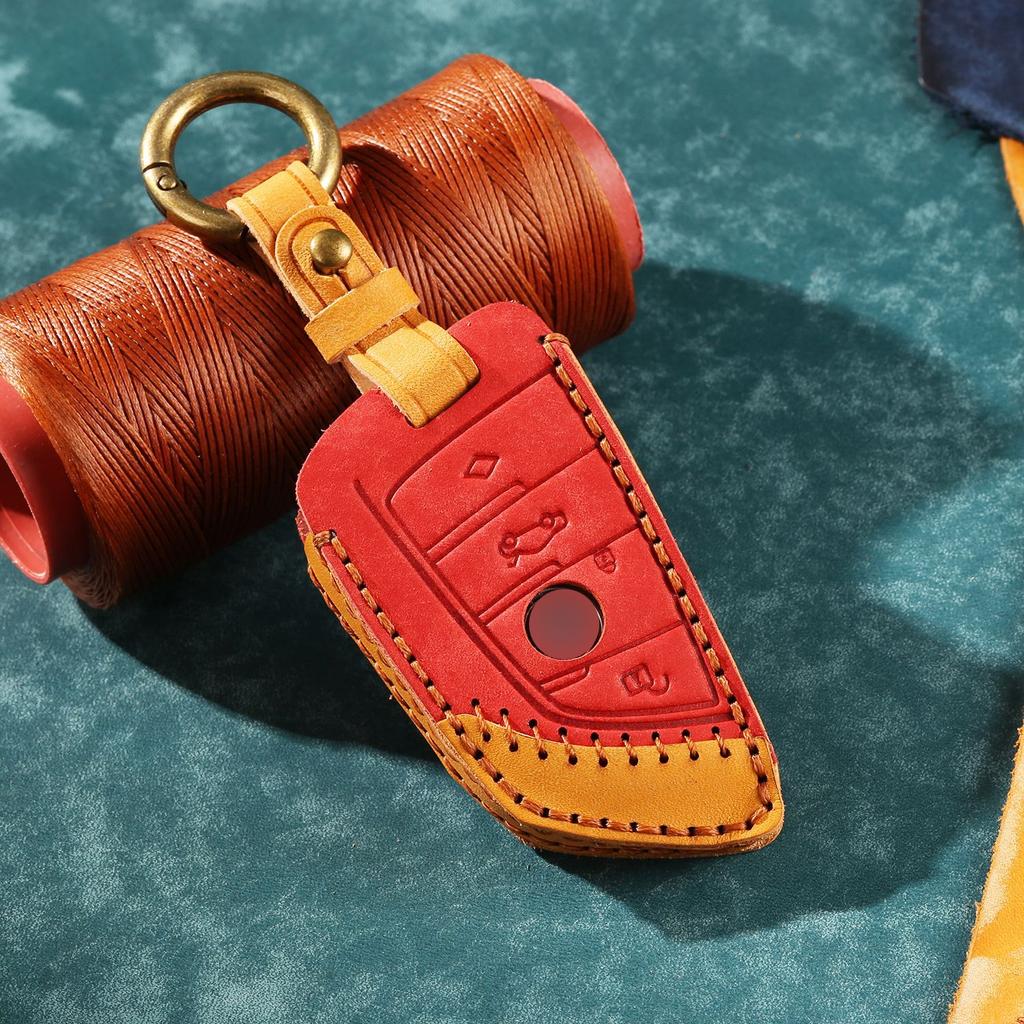 Leder Schlüsselhülle für BMW 5er 7er 1er 3er 3-Tasten x1x3x4x5x6525320li Autoschlüsselhülle