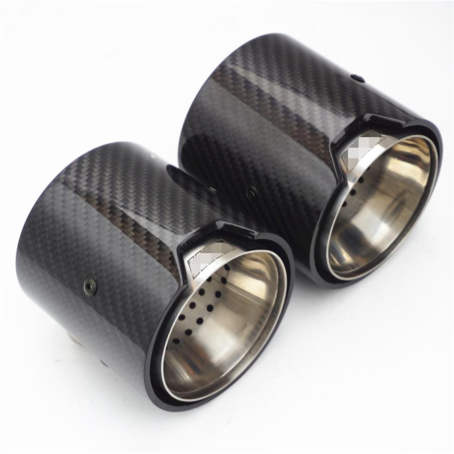 Brand New Car Carbon Fiber Exhaust End Tail Tips 66mm In