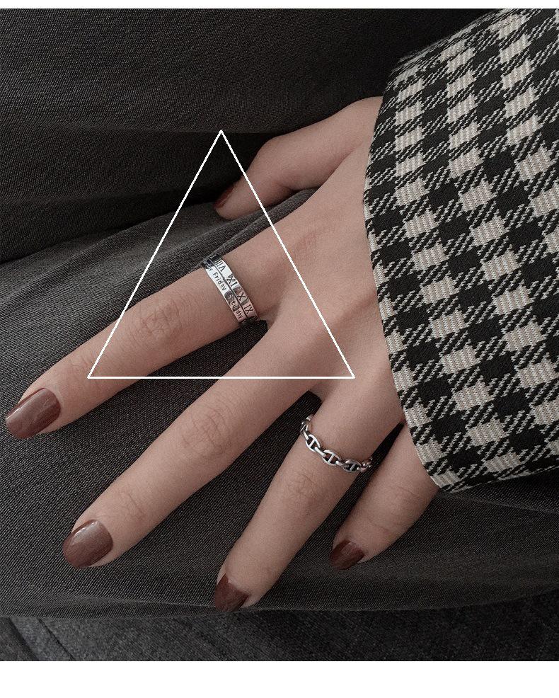 Korean-Style S925 Sterling Silver Ring - Simple, Retro, Trendy Index Finger Ring for Women