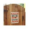 Vintage Humorous Warning Tin Sign Trespassers Will Be Shot Retro Metal Wall Art Garage Decor 8x12 Inches