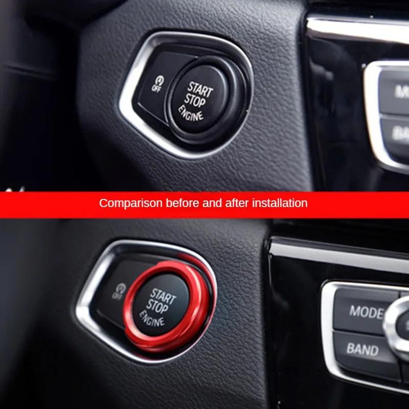 For BMW 1 2 3 4 Series X1 F48 F20 F21 F30 F32 F33 F34 F36 F45 F46 Car Engine Start Button Stickers Ignition Key Ring Trim Cover