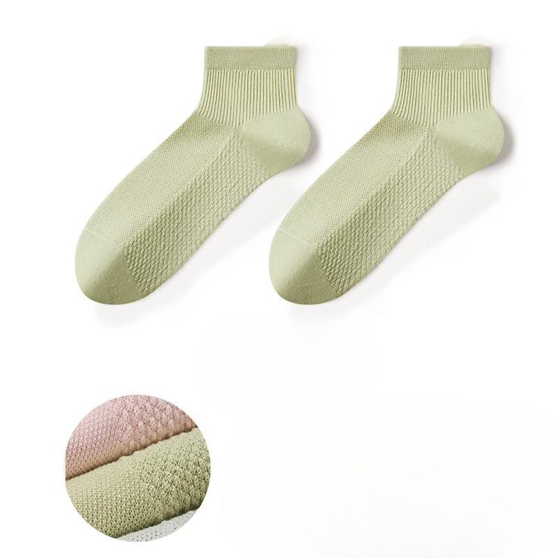 Pure Cotton Women's Summer Thin Antibacterial Breathable Pure White Boneless Socks Camellia Essential Oil Deodorizing Short Socks