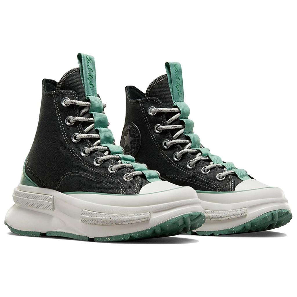 Converse Run Star Legacy Comfortable Versatile High-top Canvas Shoes Unisex Black and Green