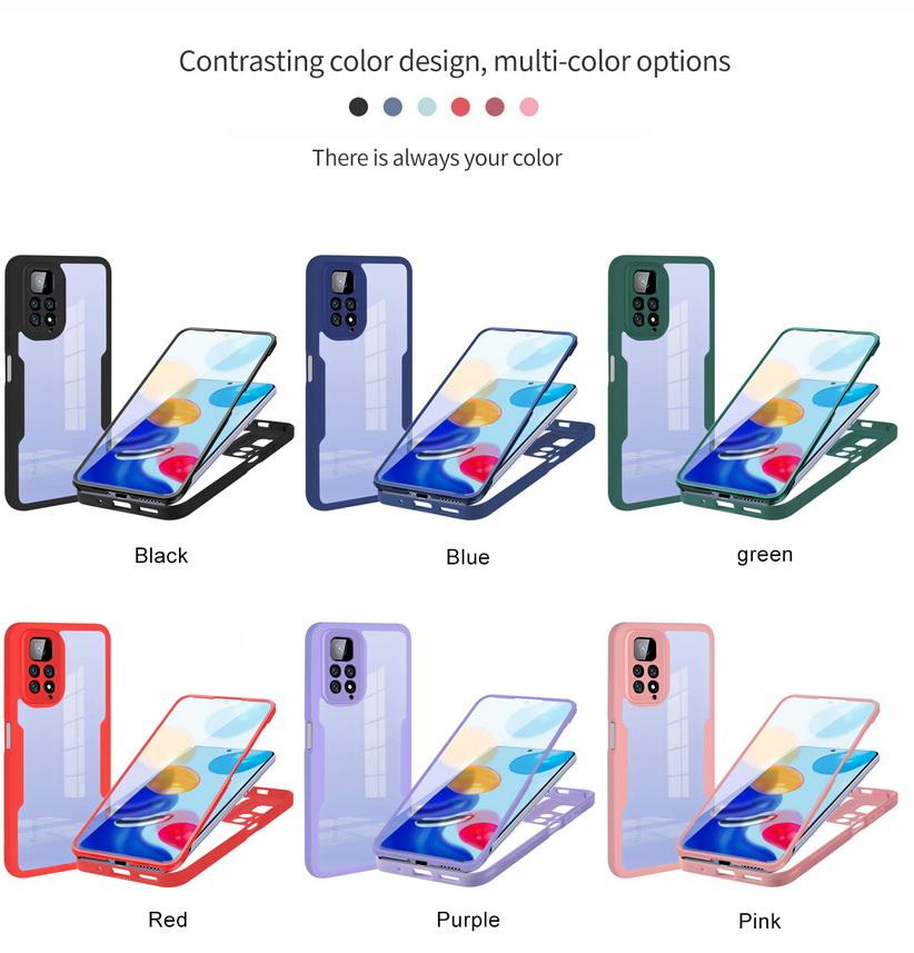 Fully Coverage Case For Xiaomi Redmi Note 12 Pro 4G 12S 11 Pro + 11S 10 Pro Max 10S 9 Pro 9S Double Protect Shield Cover