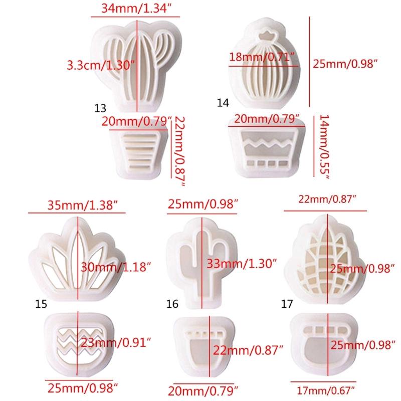 Cacti Shaped Soft Pottery Clay Cutters Earrings Jewelry Pendant Making Moulds Plant Ornaments Pendant Cutting Molds