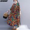 DIMANAF Plus Size Summer Dress Beach Casual Women Clothing Big 2022 New Dress Fashion Sundress