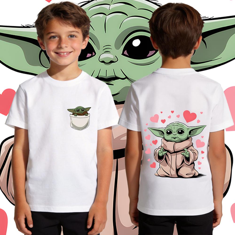 Kids Boys Yoda Graphic T Shirt Cotton Casual Soft Breathable Star Wars Child Clothing Summer Top Toddler Tee