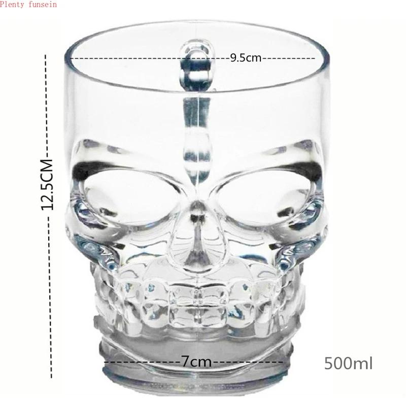 Whiskey Glass with Skull Face and Handle, Pirate Master Cup, Creative Crystal Glass, Drinking Wine, Vodka Essential Bar, KTV, 50