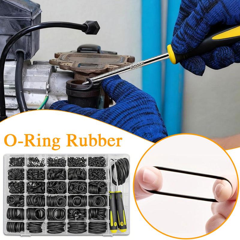 Rubber O Ring NBR 1/1.5/2.0/2.4/3.1/3.5mm Assortment Black O Ring Seal Set Automotive Repair Plumbing and Faucet Air Oring Kit